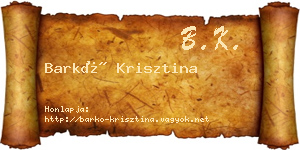 Barkó Krisztina névjegykártya
